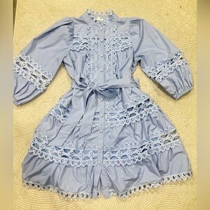 Entro Light Blue Lace Kids Dress